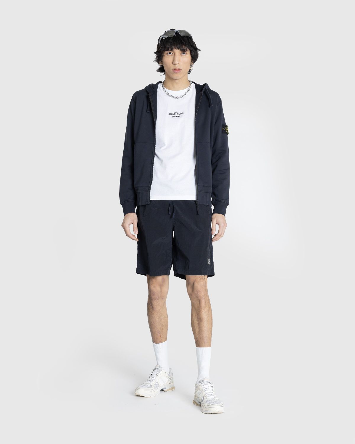 Navy stone island deals cargo shorts